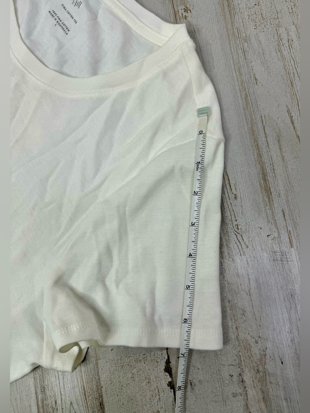 J. Jill Womens Size L White Shoulder Sleeve Tee 100% Pima Cotton - Picture 7 of 10